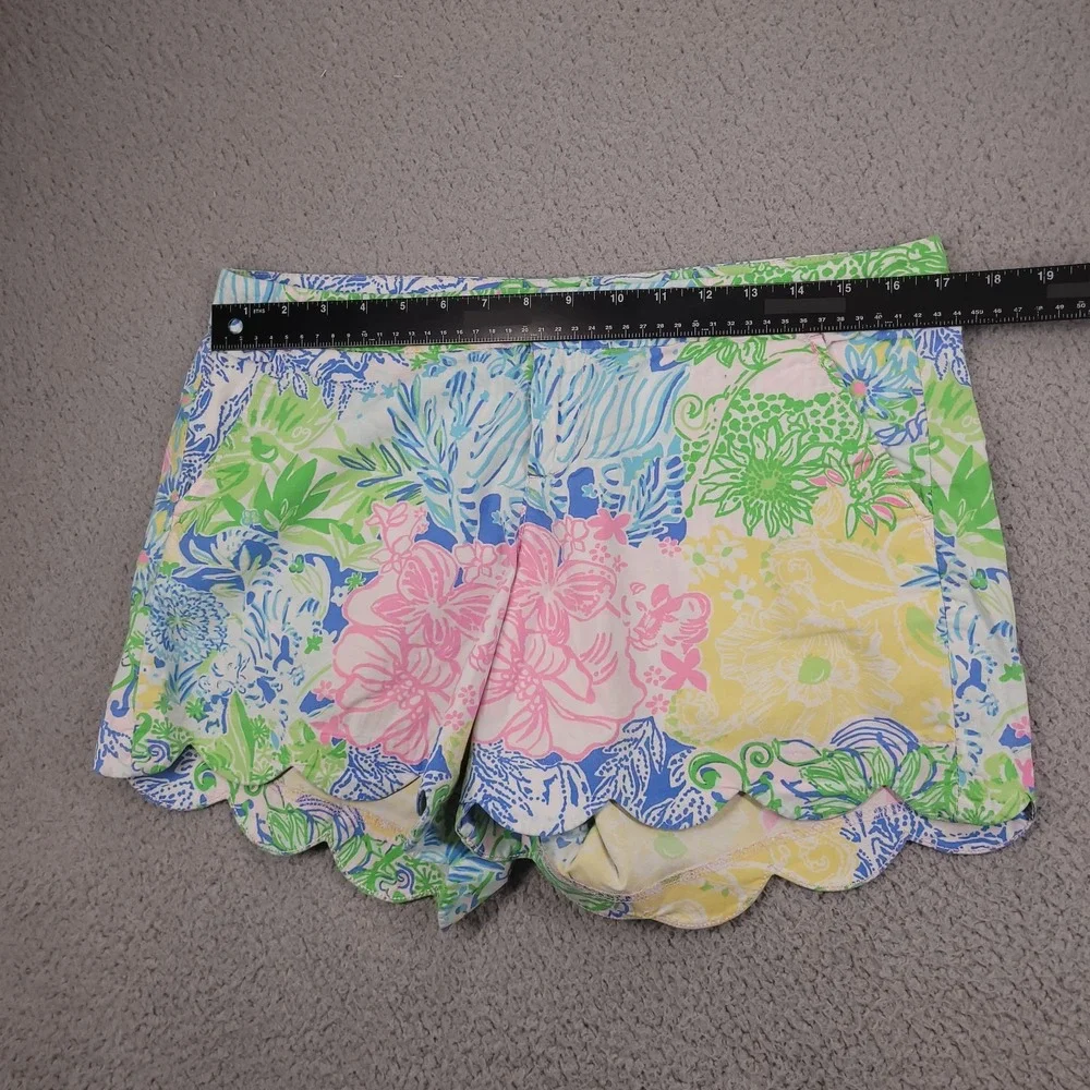 LILLY PULITZER Shorts Size 10 Buttercup Scallop Hem Lightweight 4